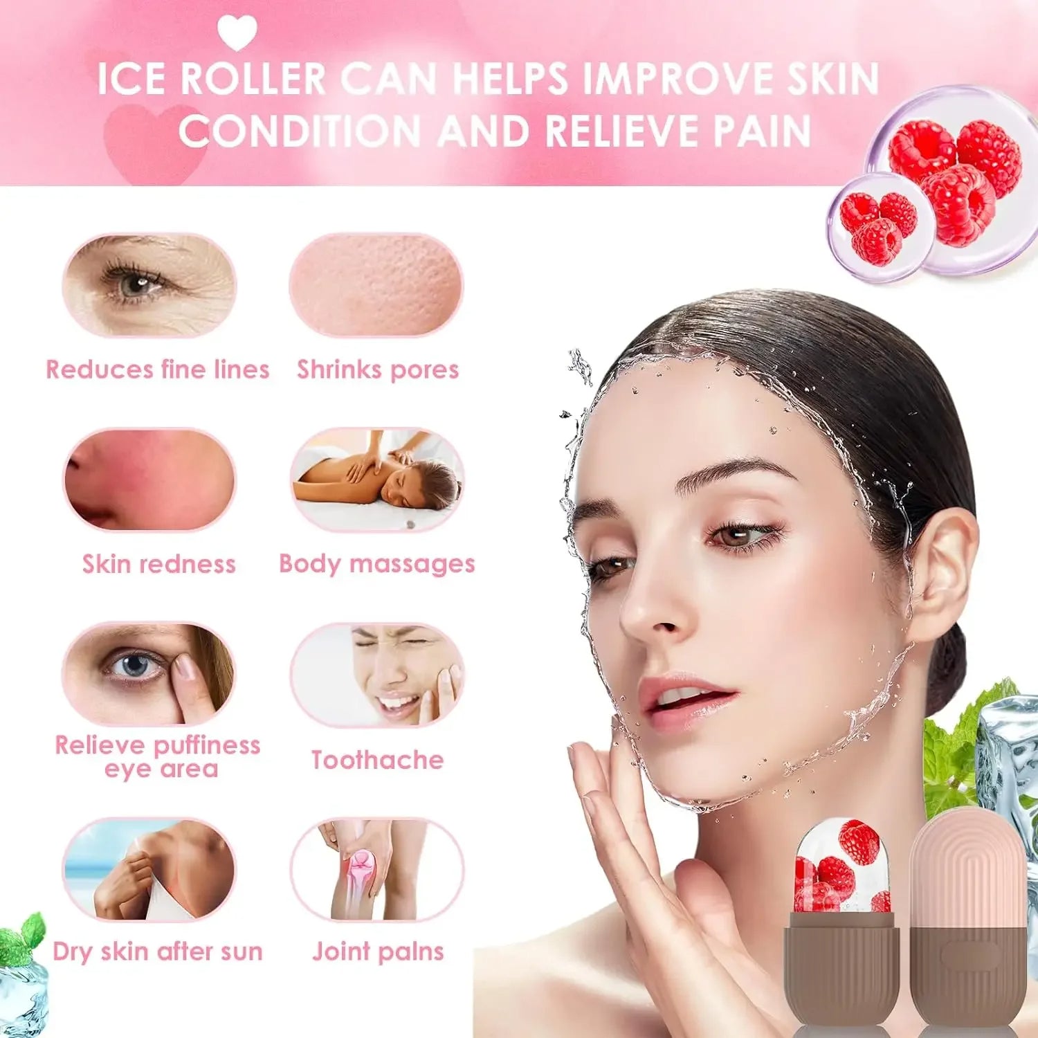 Silicone Cleansing Ice Lattice | Ice Cube Roller With Scrub