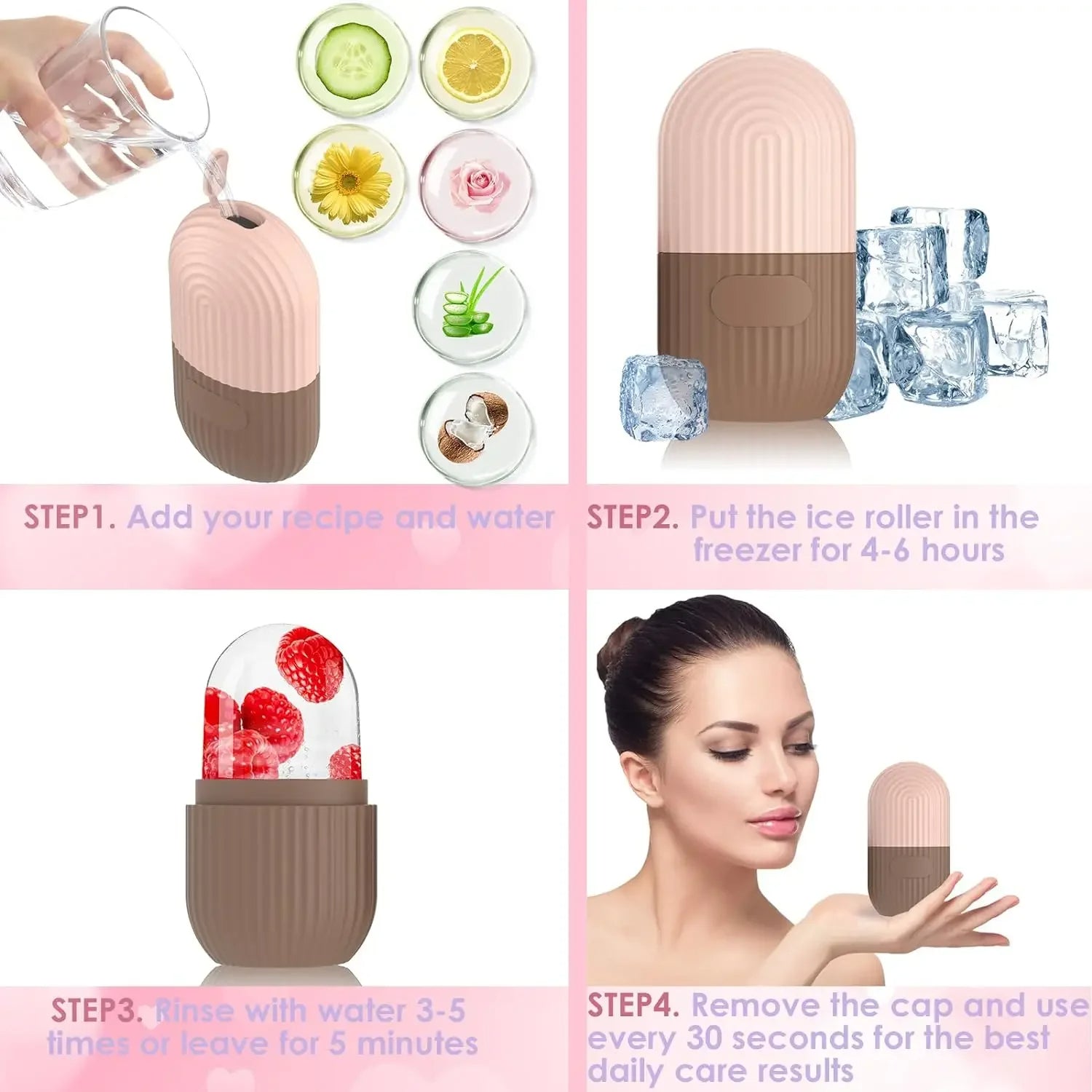 Silicone Cleansing Ice Lattice | Ice Cube Roller With Scrub